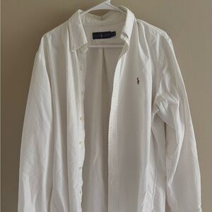 Ralph Lauren White Casual Button Down Shirt